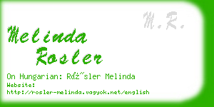 melinda rosler business card